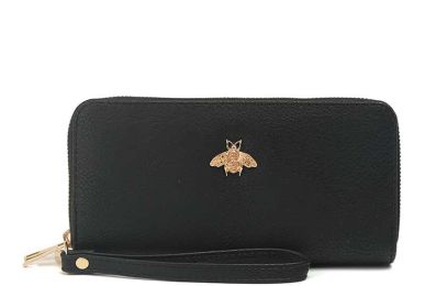 Black Plain Smooth Bug Hand Wallet