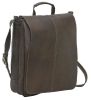 Distressed Leather 17 Inch Laptop Messenger, Chocolate