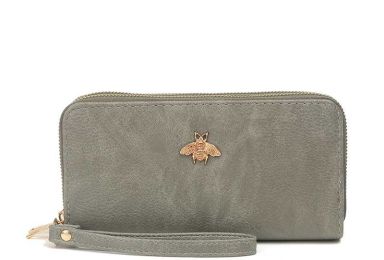 Grey Plain Smooth Bug Hand Wallet