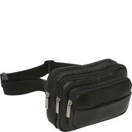 Four Compartment Waist Bag - Black