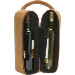 Fancy Double Bottle Wine Case, Tan