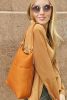 Ladies Tan Slim Sling-Backpack