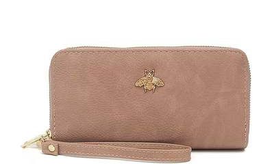 Mauve Plain Smooth Bug Hand Wallet