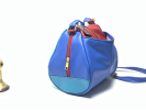 Droplet Leather Crossbody Bag Multi Tone Blue w/red