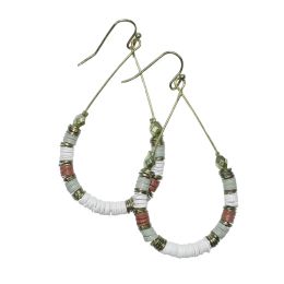 Cadence III Earrings (Red Pink Check: White)