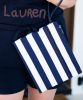 Stripe Zip Pouch Wristlet