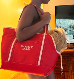 Pet Carrier Tote Bag (Gold: Red)