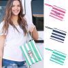 Stripe Zip Pouch Wristlet